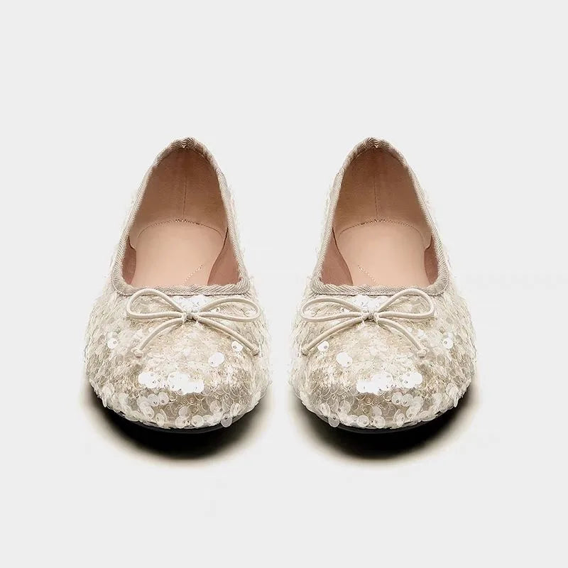 Lurella | Pailletten Ballerina Flats met Strik
